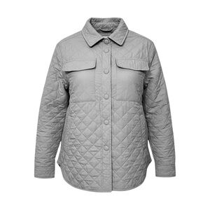 Ashley 26 International Women Jacket Lg Grey Diamond Quilt Pocket Lined Classic